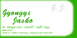 gyongyi jasko business card
